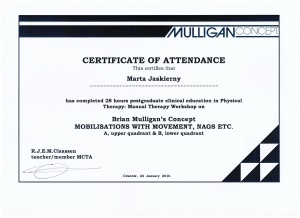 M. Jaskierny Mulligan certyfikat I, II stopień